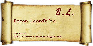 Beron Leonóra névjegykártya